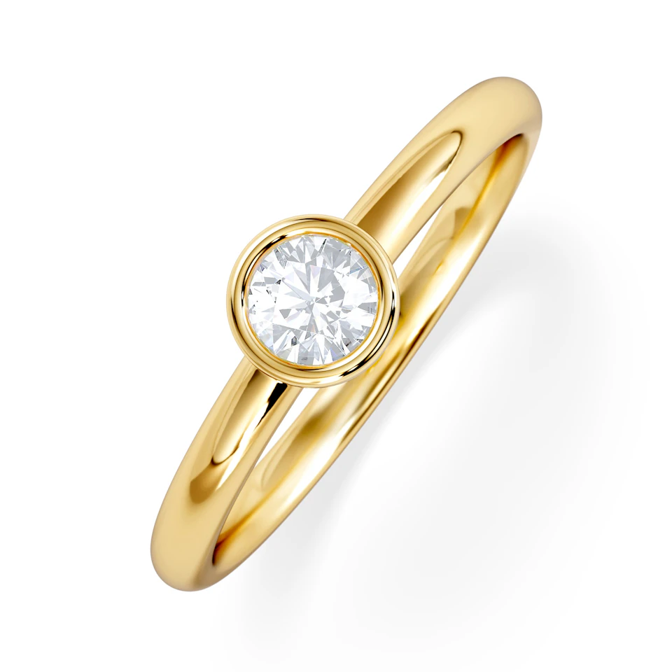 Horizon Round Cut Lab Diamond Solitaire Ring 0.25ct H/SI in 18k Gold Vermeil