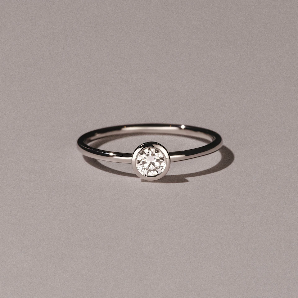Horizon Round Cut Lab Diamond Solitaire Ring 0.25ct H/SI in 925 Silver
