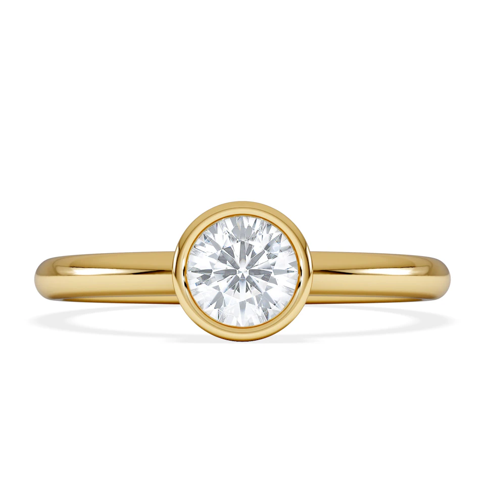 Horizon Round Cut Lab Diamond Solitaire Ring 0.50ct H/SI in 9K Gold