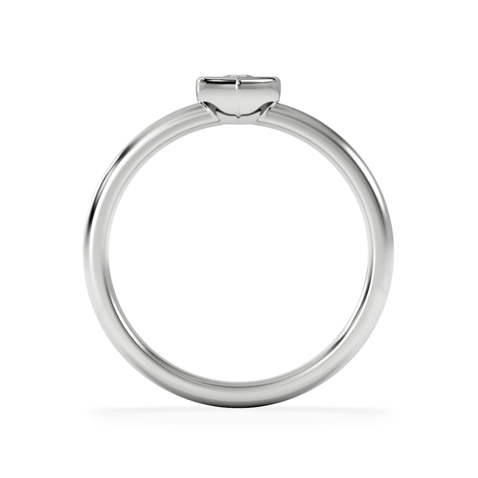 Horizon Heart Cut Lab Diamond Solitaire Ring 0.25ct H/SI in 925 Silver