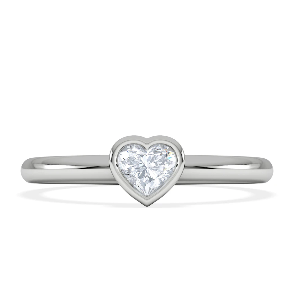 Horizon Heart Cut Lab Diamond Solitaire Ring 0.25ct H/SI in 9K White Gold