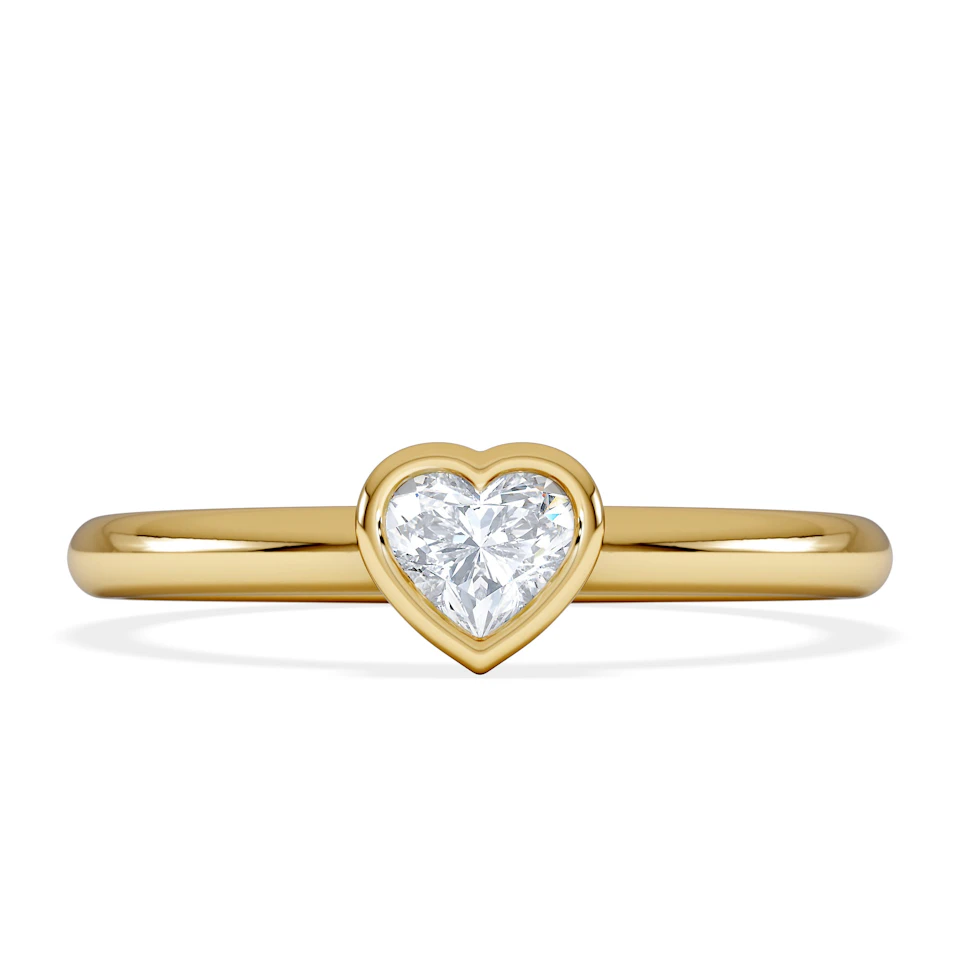 Horizon Heart Cut Lab Diamond Solitaire Ring 0.25ct H/SI in 18k Gold Vermeil