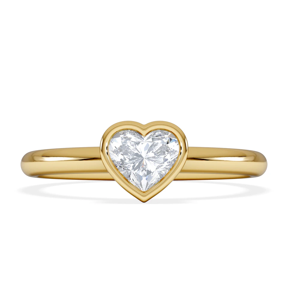 Horizon Heart Cut Lab Diamond Solitaire Ring 0.50ct H/SI in 9K Gold