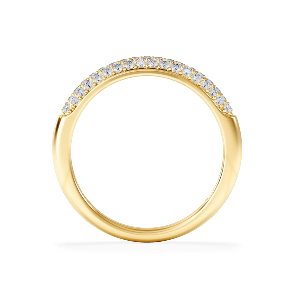 Lab Diamond Micro Pave Half Eternity Ring 0.30ct in 18k Gold Vermeil