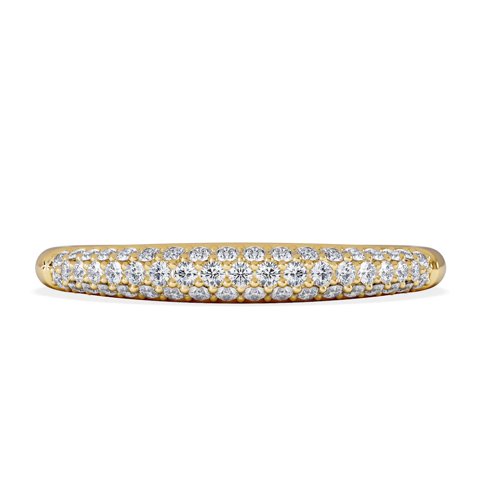 Lab Diamond Micro Pave Half Eternity Ring 0.30ct in 18k Gold Vermeil