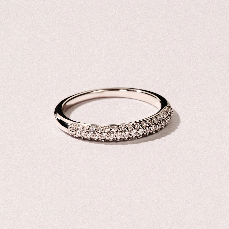 Lab Diamond Micro Pave Half Eternity Ring 0.30ct in 925 Silver