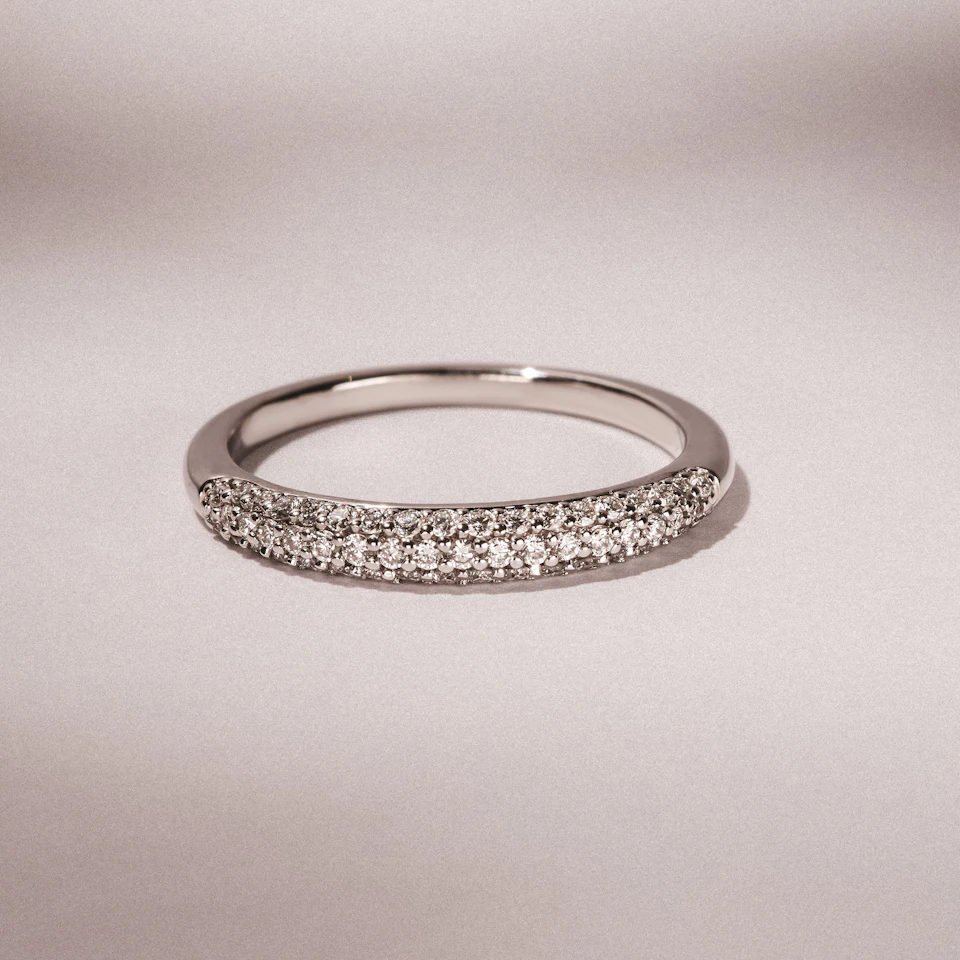 Lab Diamond Micro Pave Half Eternity Ring 0.30ct in 925 Silver