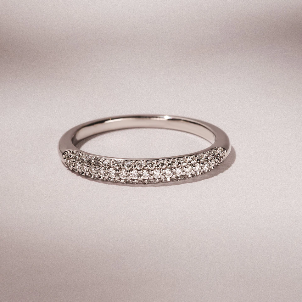 Lab Diamond Micro Pave Half Eternity Ring 0.30ct in 9k White Gold