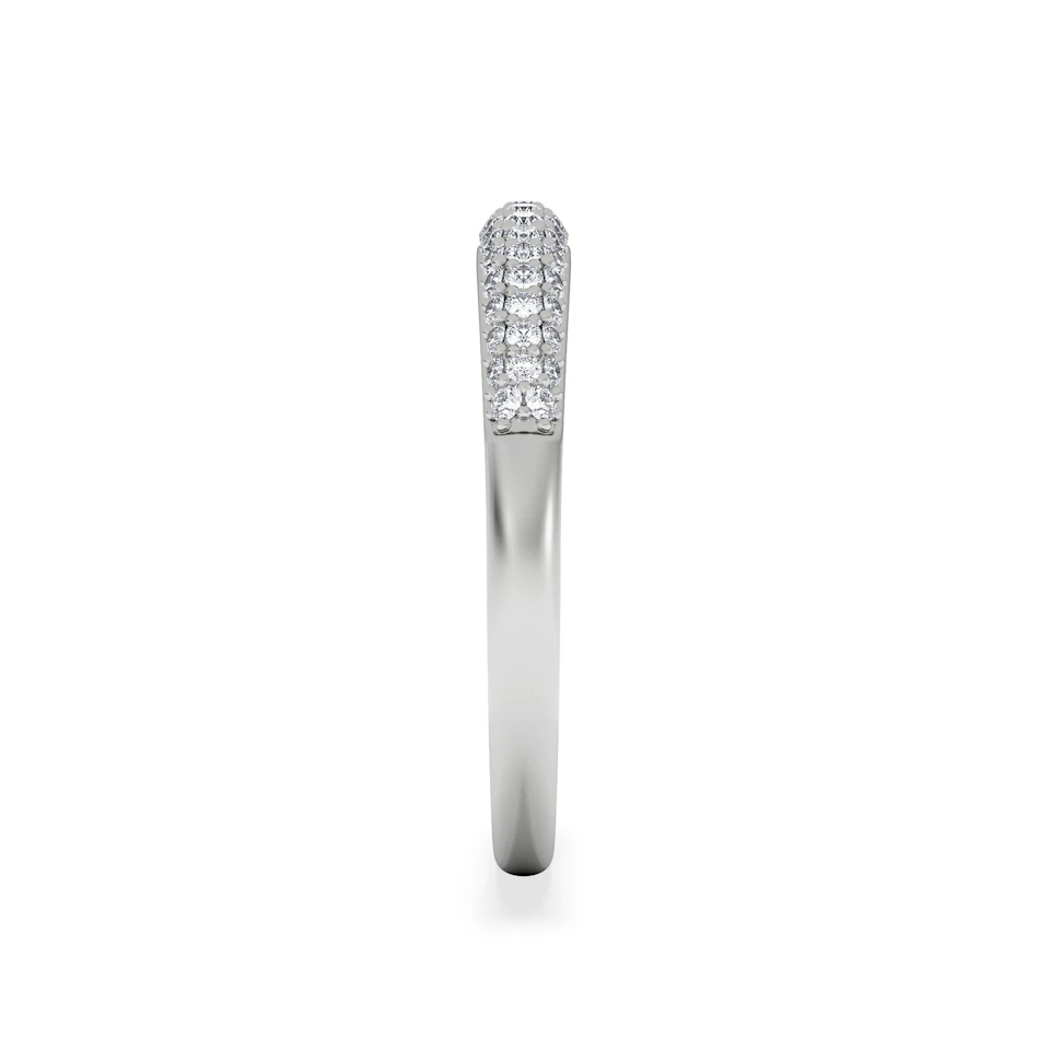 Lab Diamond Micro Pave Half Eternity Ring 0.30ct in 925 Silver