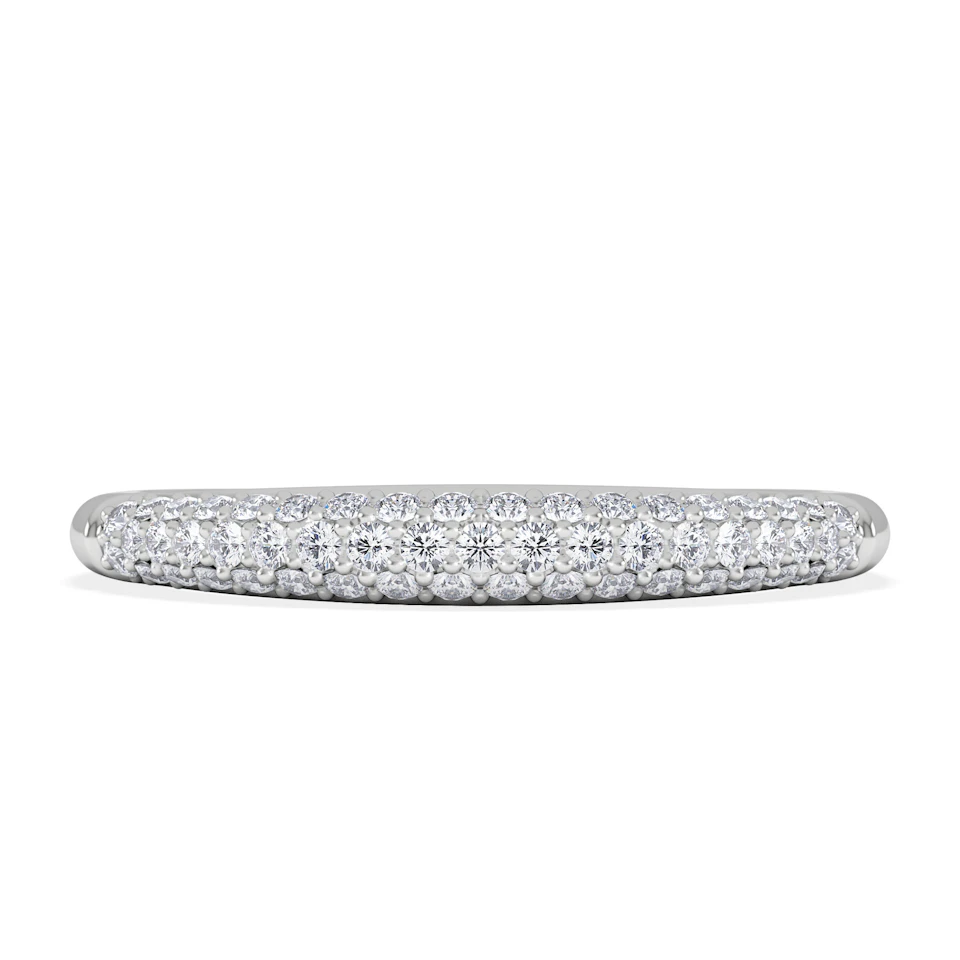 Lab Diamond Micro Pave Half Eternity Ring 0.30ct in 9k White Gold