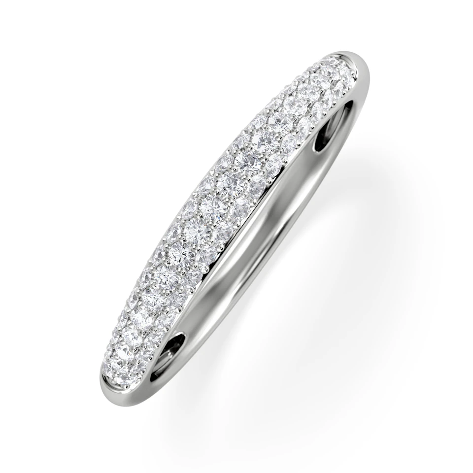 Lab Diamond Micro Pave Half Eternity Ring 0.30ct in 9k White Gold