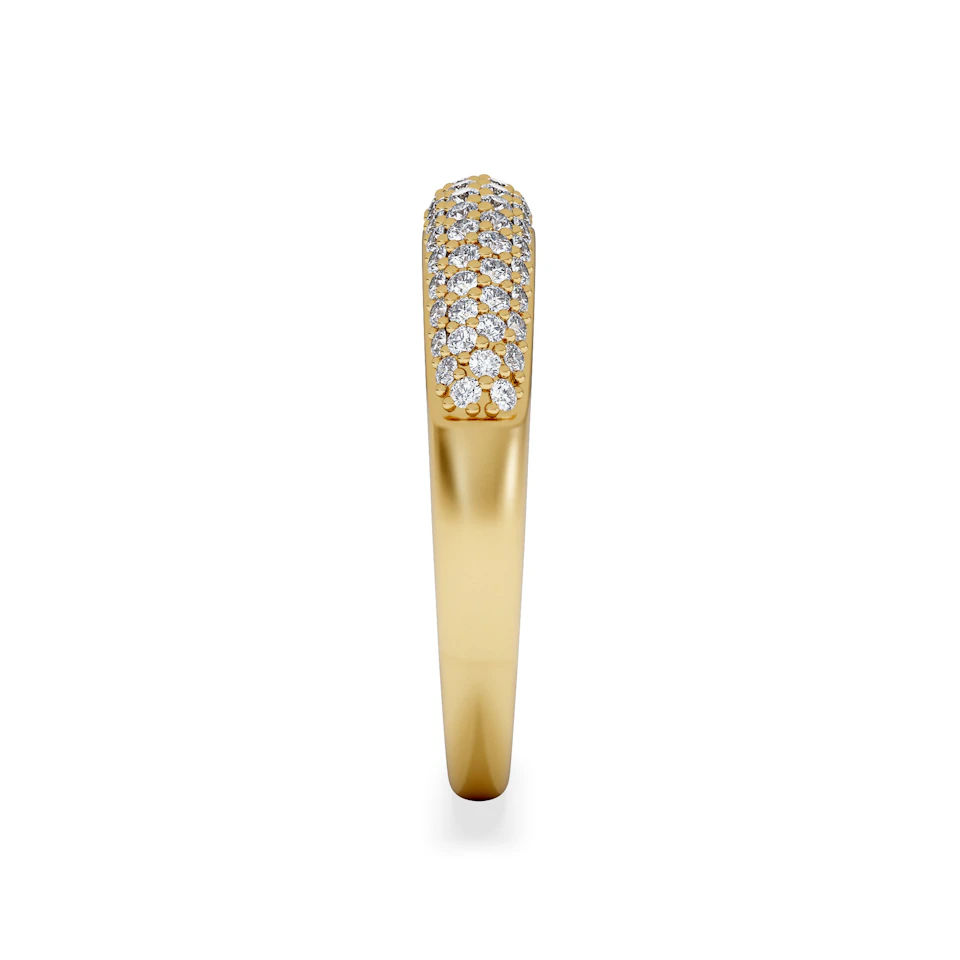 Lab Diamond Micro Pave Half Eternity Ring 0.50ct in 18k Gold Vermeil