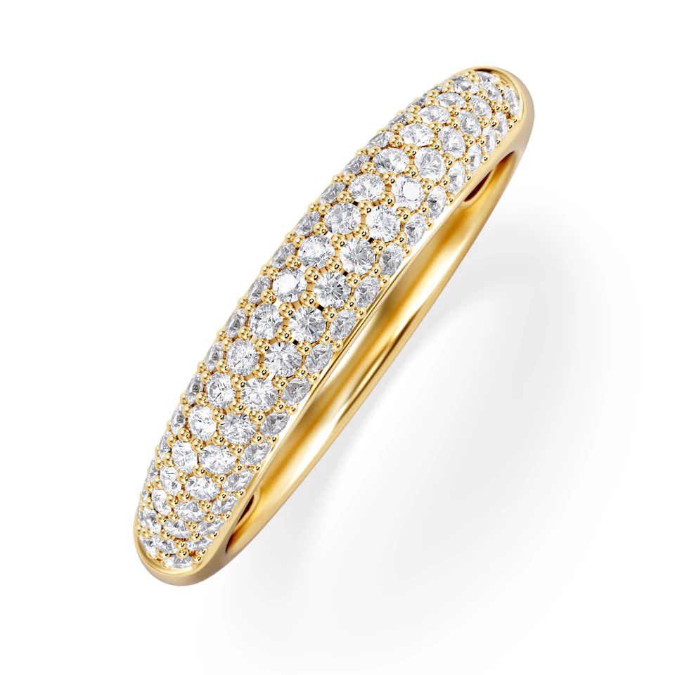 Lab Diamond Micro Pave Half Eternity Ring 0.50ct in 9k Gold