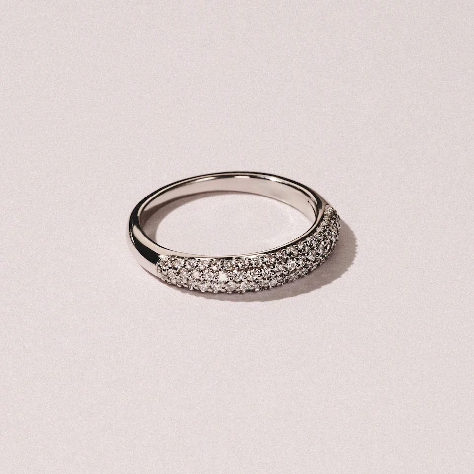Lab Diamond Micro Pave Half Eternity Ring 0.50ct in 925 Silver