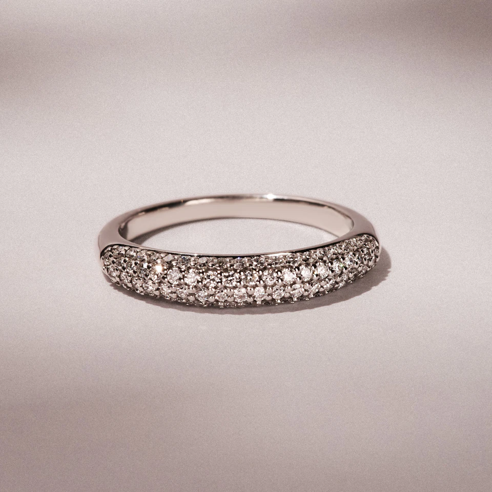 Lab Diamond Micro Pave Half Eternity Ring 0.50ct in 925 Silver