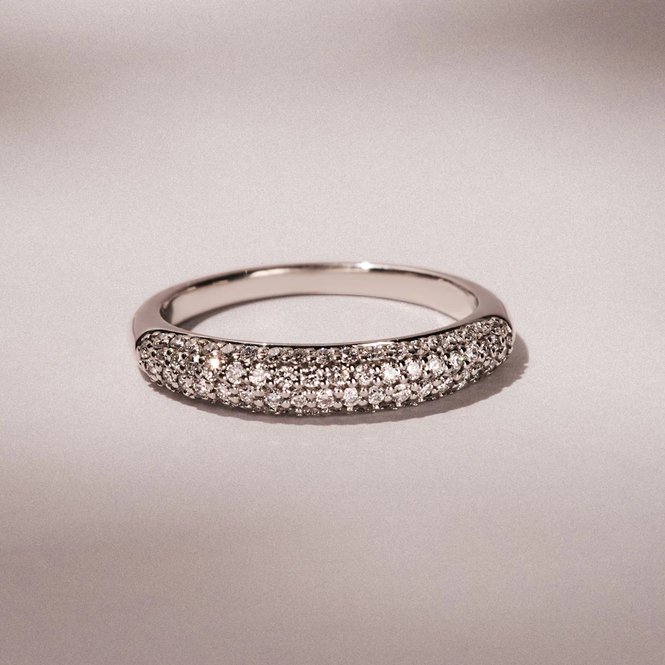 Lab Diamond Micro Pave Half Eternity Ring 0.50ct in 9k White Gold