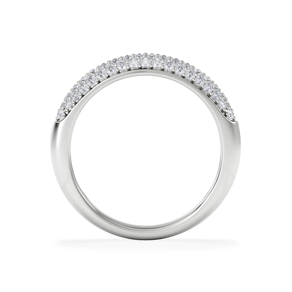 Lab Diamond Micro Pave Half Eternity Ring 0.50ct in 925 Silver