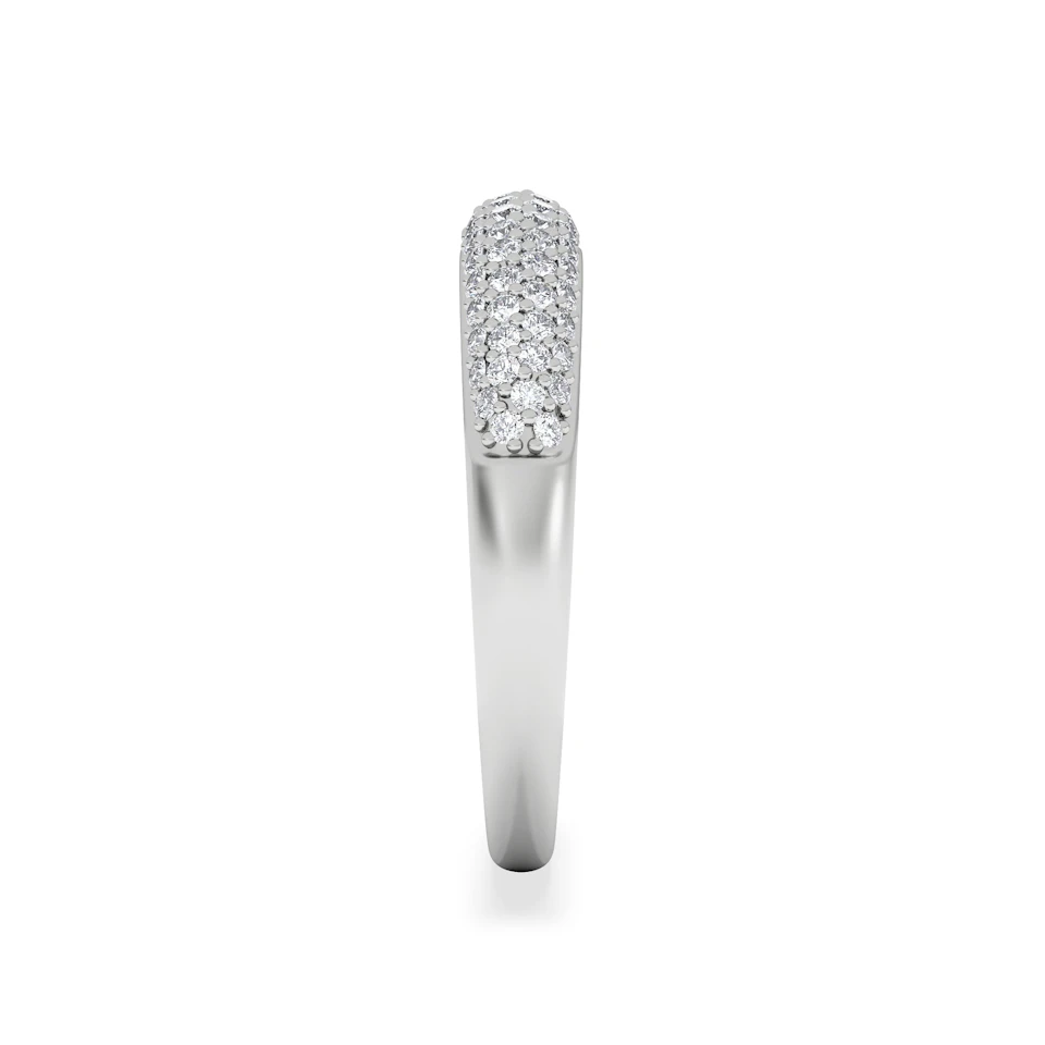 Lab Diamond Micro Pave Half Eternity Ring 0.50ct in 925 Silver