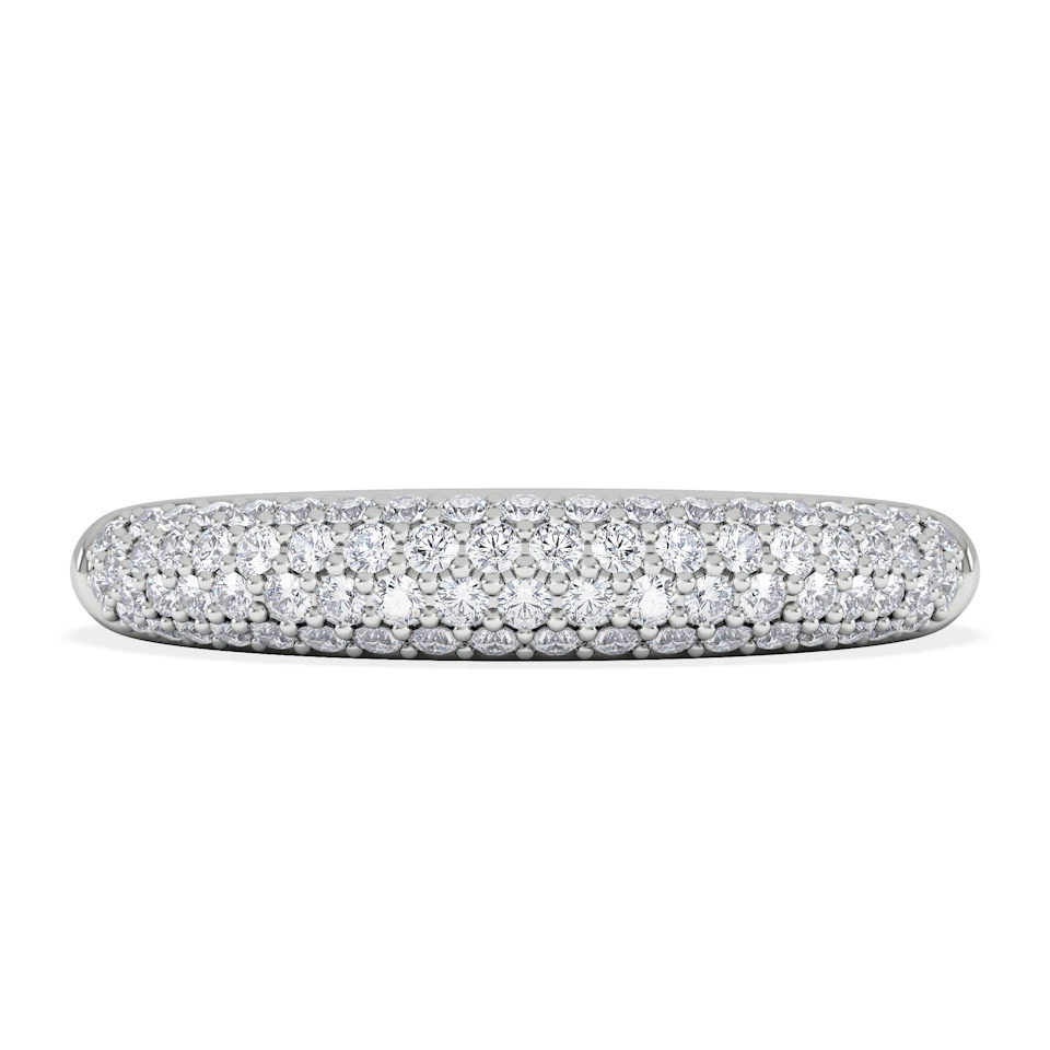 Lab Diamond Micro Pave Half Eternity Ring 0.50ct in 925 Silver