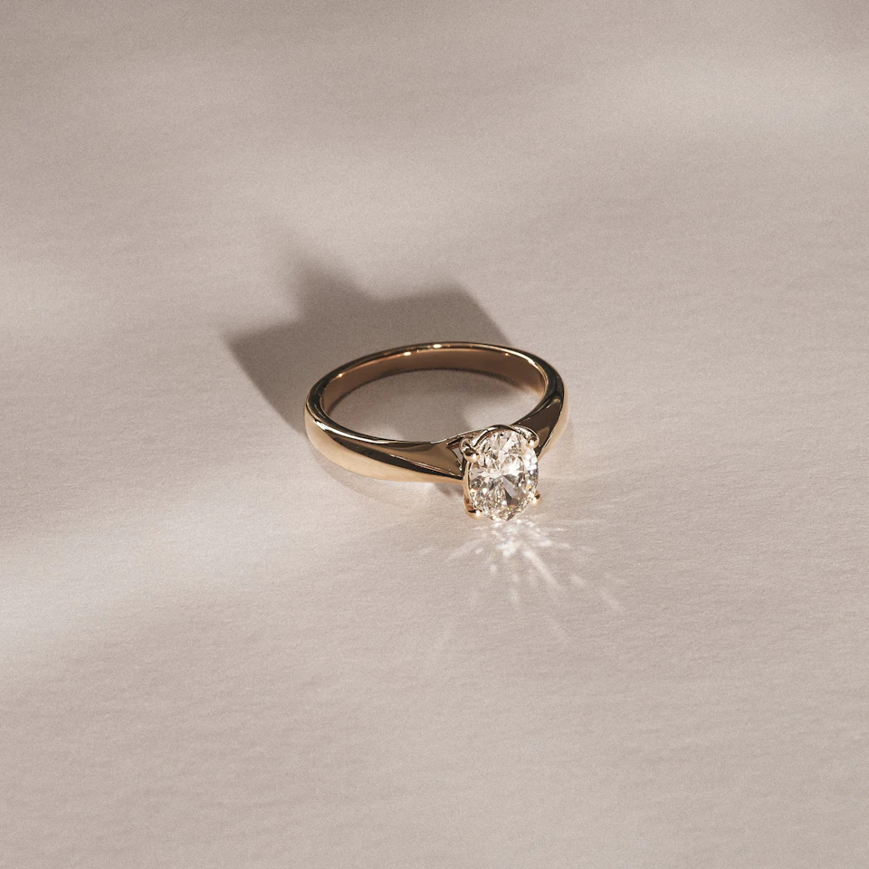 Naomi Oval Cut Lab Diamond Engagement Ring 1.00ct H/SI in 9k Gold