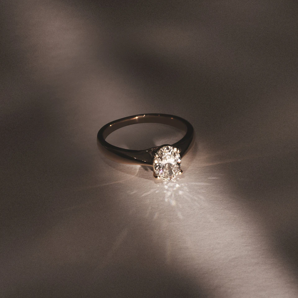 Naomi Oval Cut Lab Diamond Engagement Ring 1.00ct H/SI in 9k Gold