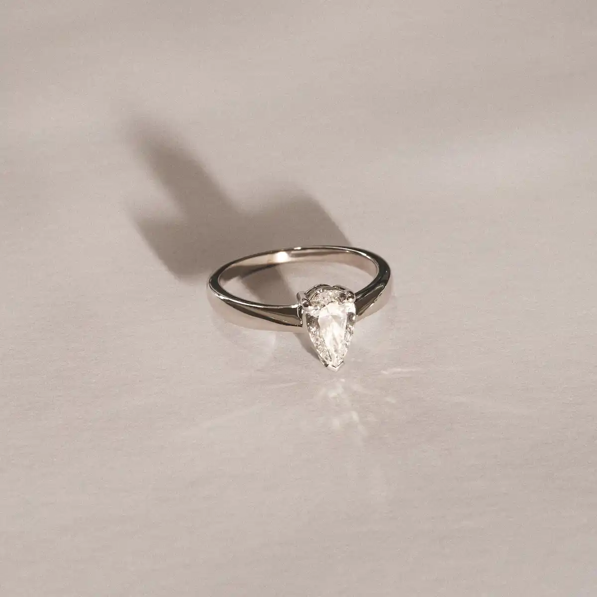 Naomi Pear Cut Lab Diamond Engagement Ring 1.00ct H/SI in 9k White Gold