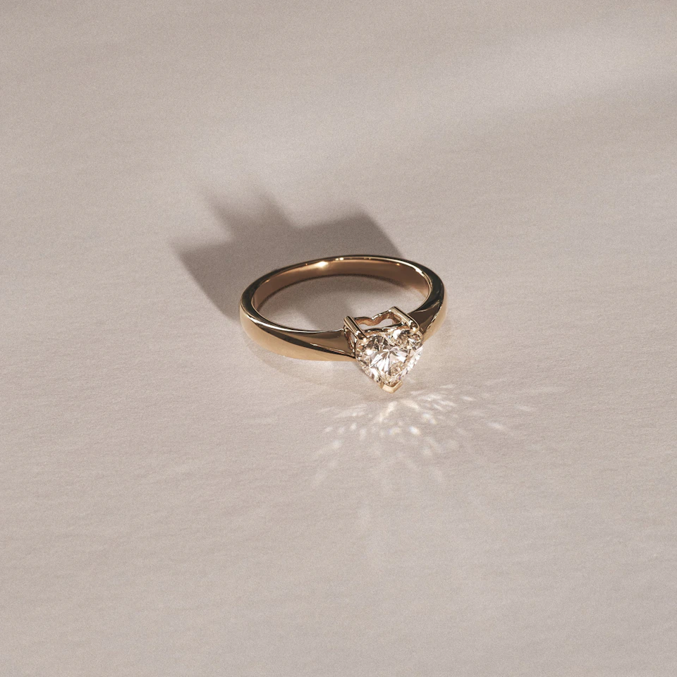 Naomi Heart Cut Lab Diamond Engagement Ring 1.00ct H/SI in 9k Gold