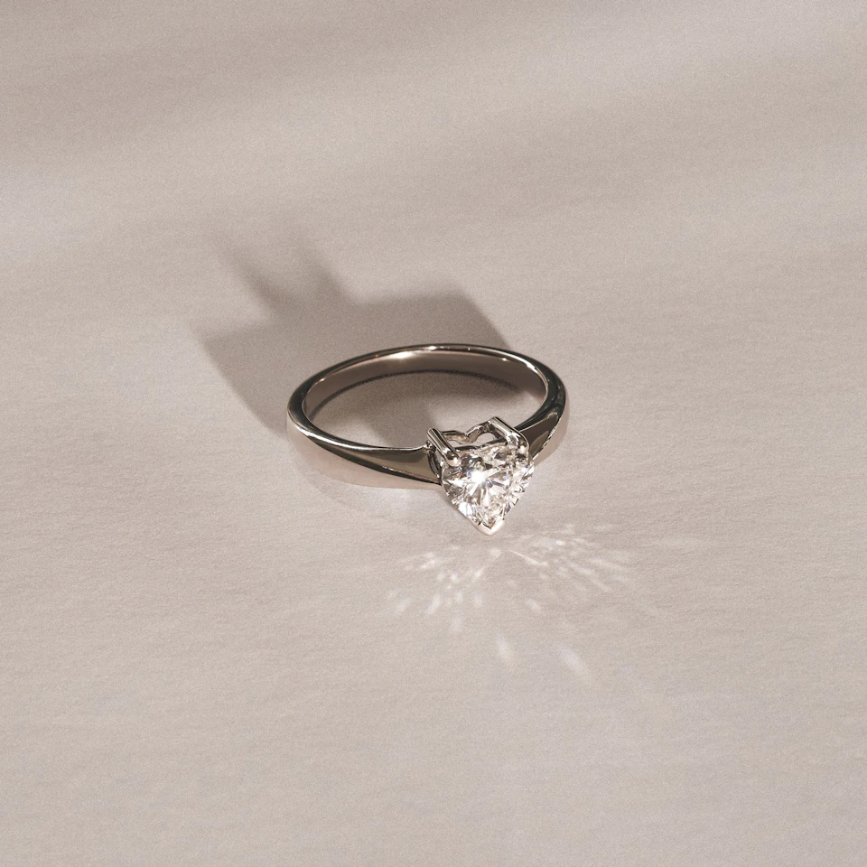 Naomi Heart Cut Lab Diamond Engagement Ring 1.00ct H/Si in 9k White Gold