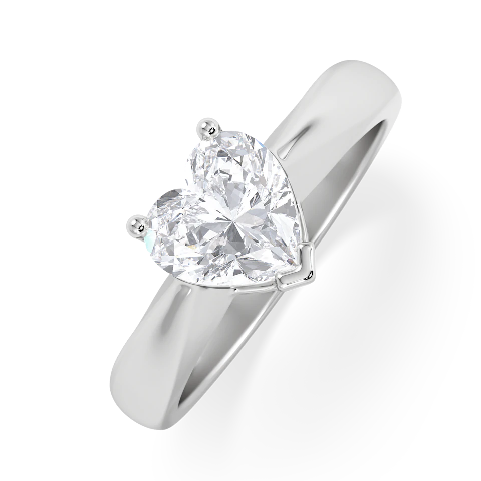 Naomi Heart Cut Lab Diamond Engagement Ring 1.00ct H/Si in 9k White Gold