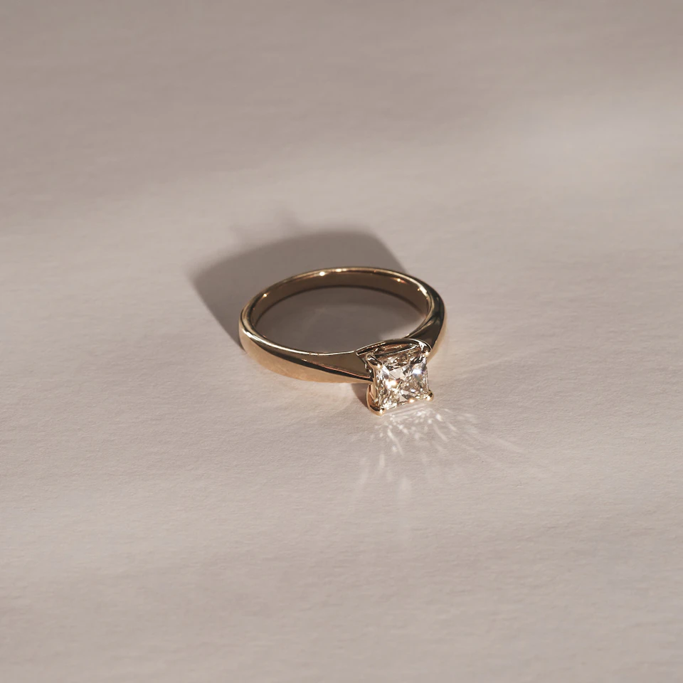 Naomi Princess Cut Lab Diamond Engagement Ring 1.00ct H/SI in 9k Gold