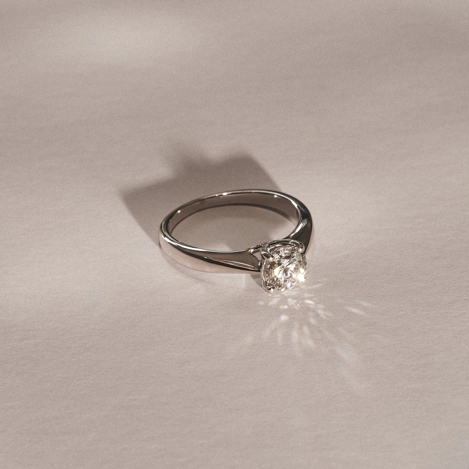 Naomi Round Cut Lab Diamond Engagement Ring 1.00ct H/SI in 9k White Gold