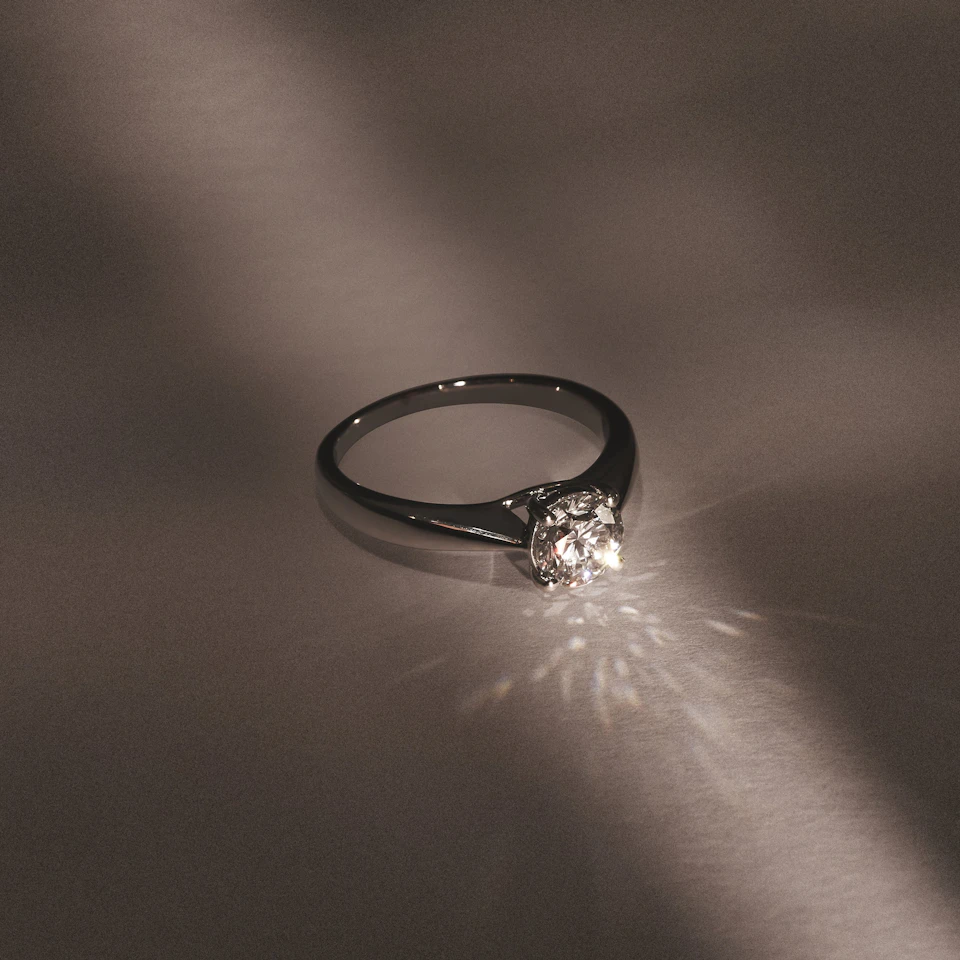 Naomi Round Cut Lab Diamond Engagement Ring 1.00ct H/SI in 9k White Gold