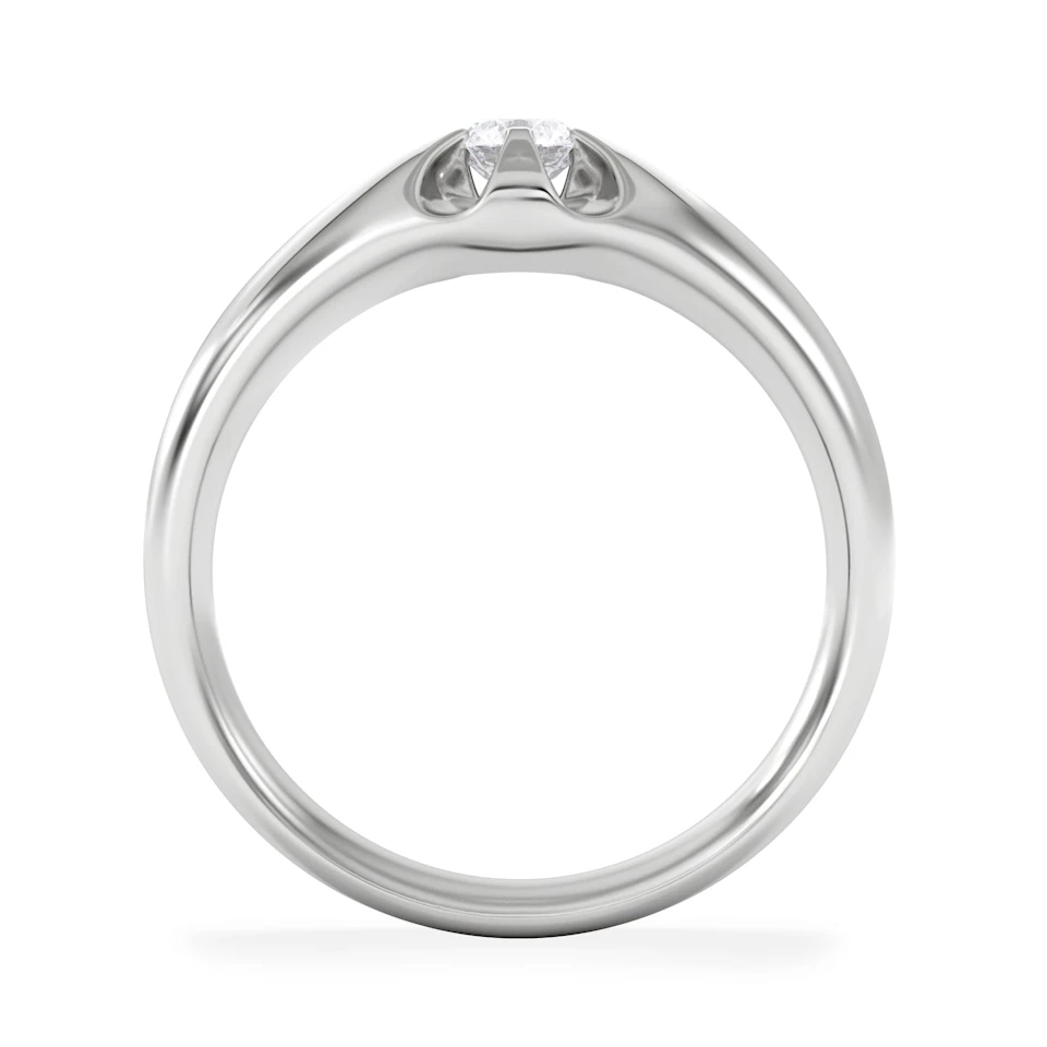 Men's Lab Diamond Signet Ring 0.25ct Round Cut in 925 Silver