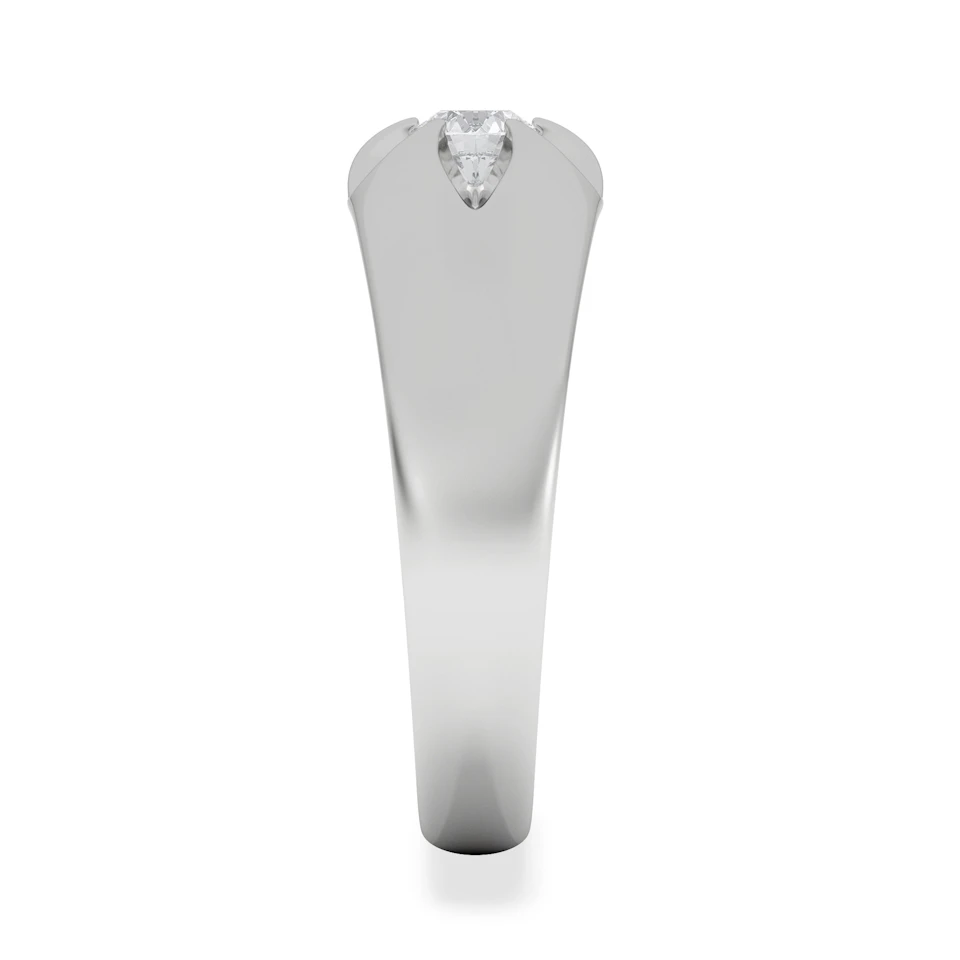 Men's Lab Diamond Signet Ring 0.25ct Round Cut in 925 Silver
