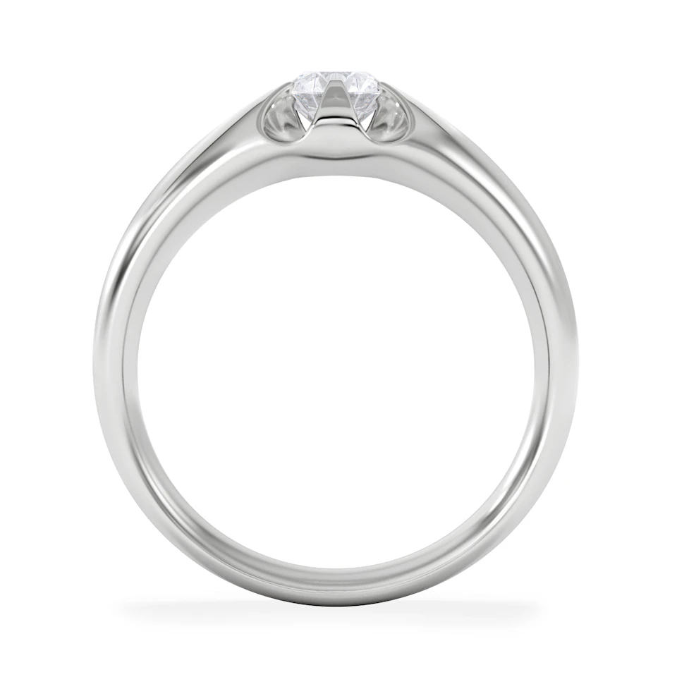 Men's Lab Diamond Signet Ring 0.50ct Round Cut in 925 Silver