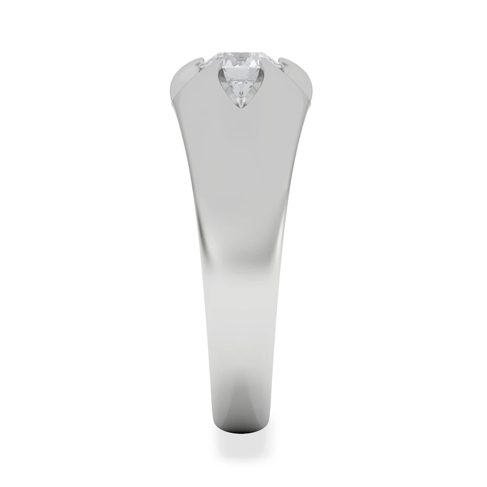 Men's Lab Diamond Signet Ring 0.50ct Round Cut in 925 Silver