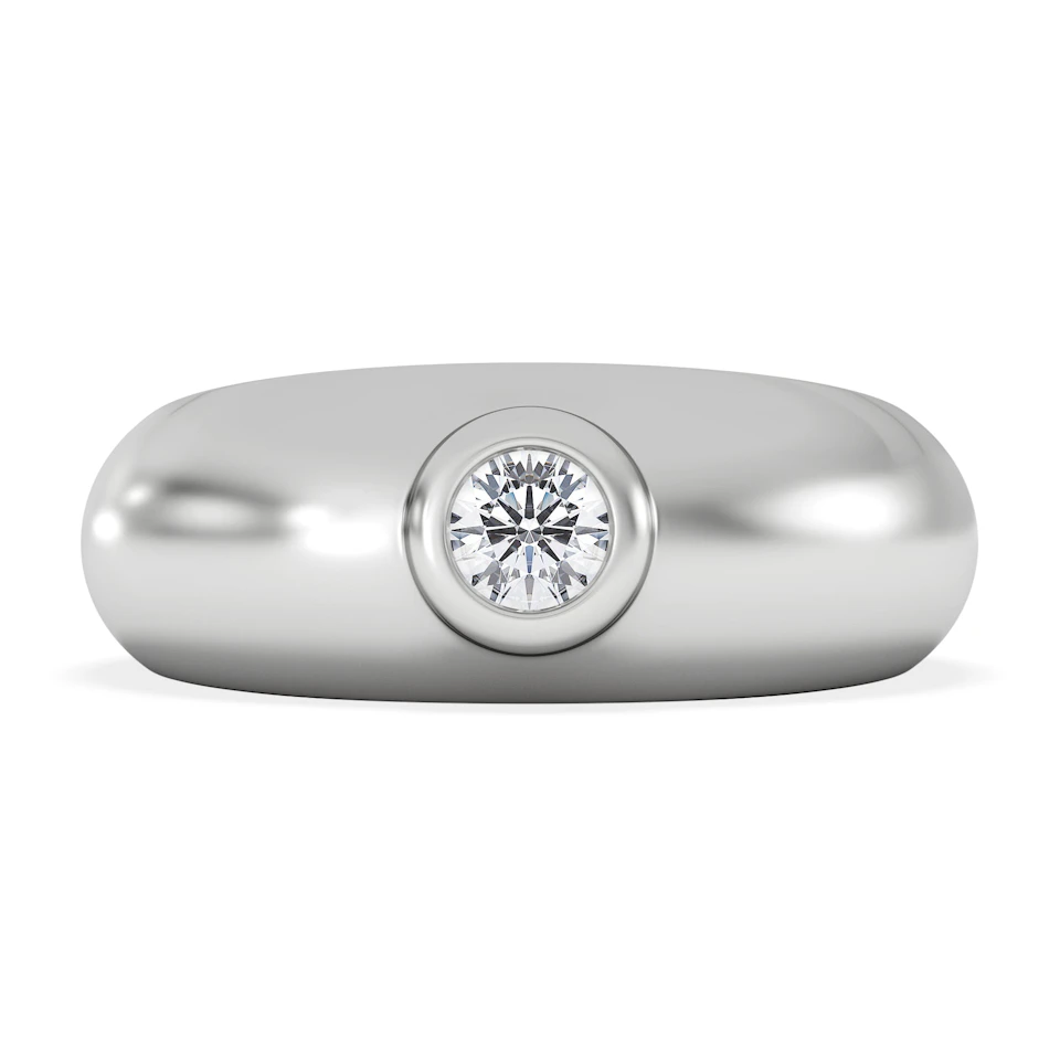 Men's Lab Diamond Signet Ring 0.25ct in 925 Silver H/SI
