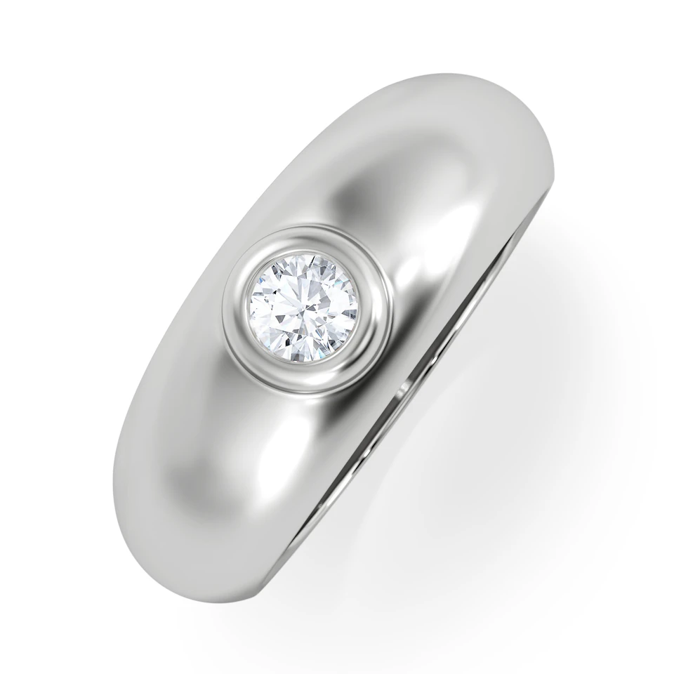 Men's Lab Diamond Signet Ring 0.25ct in 925 Silver H/SI