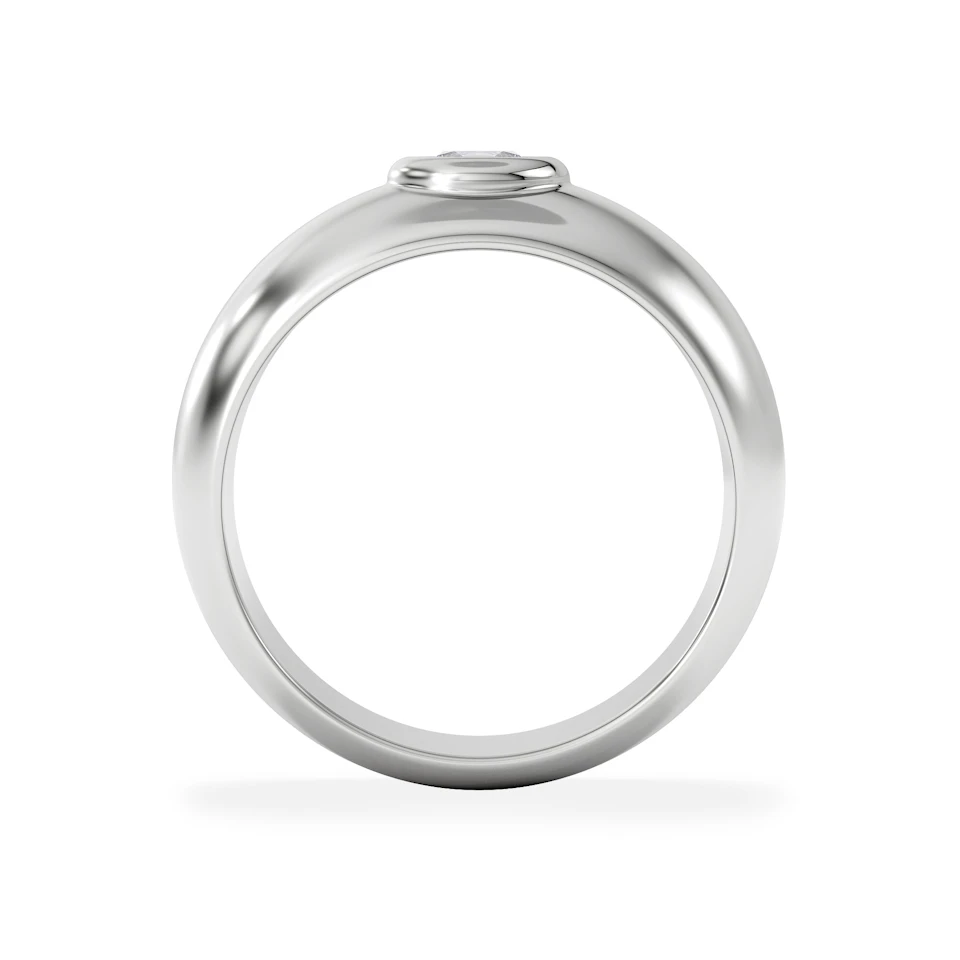 Men's Lab Diamond Signet Ring 0.50ct in 925 Silver H/SI
