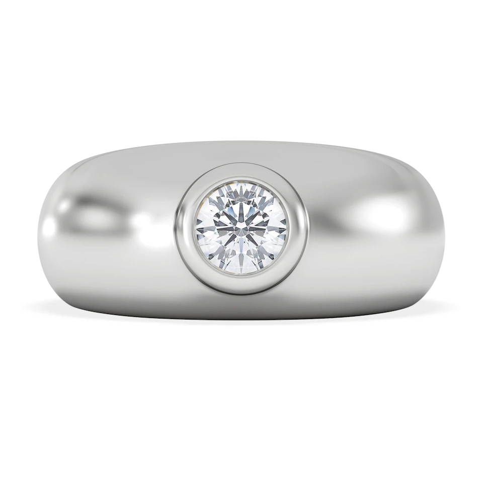 Lab Diamond Signet Ring 0.50ct in 925 Silver H/SI