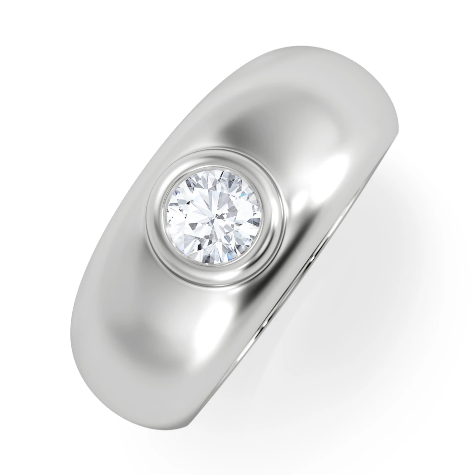 Men's Lab Diamond Signet Ring 0.50ct in 925 Silver H/SI
