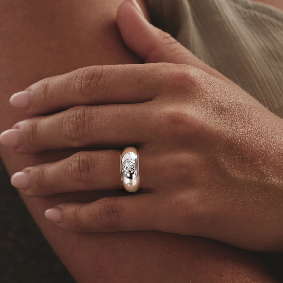 Lab Diamond Signet Ring 0.50ct in 925 Silver H/SI