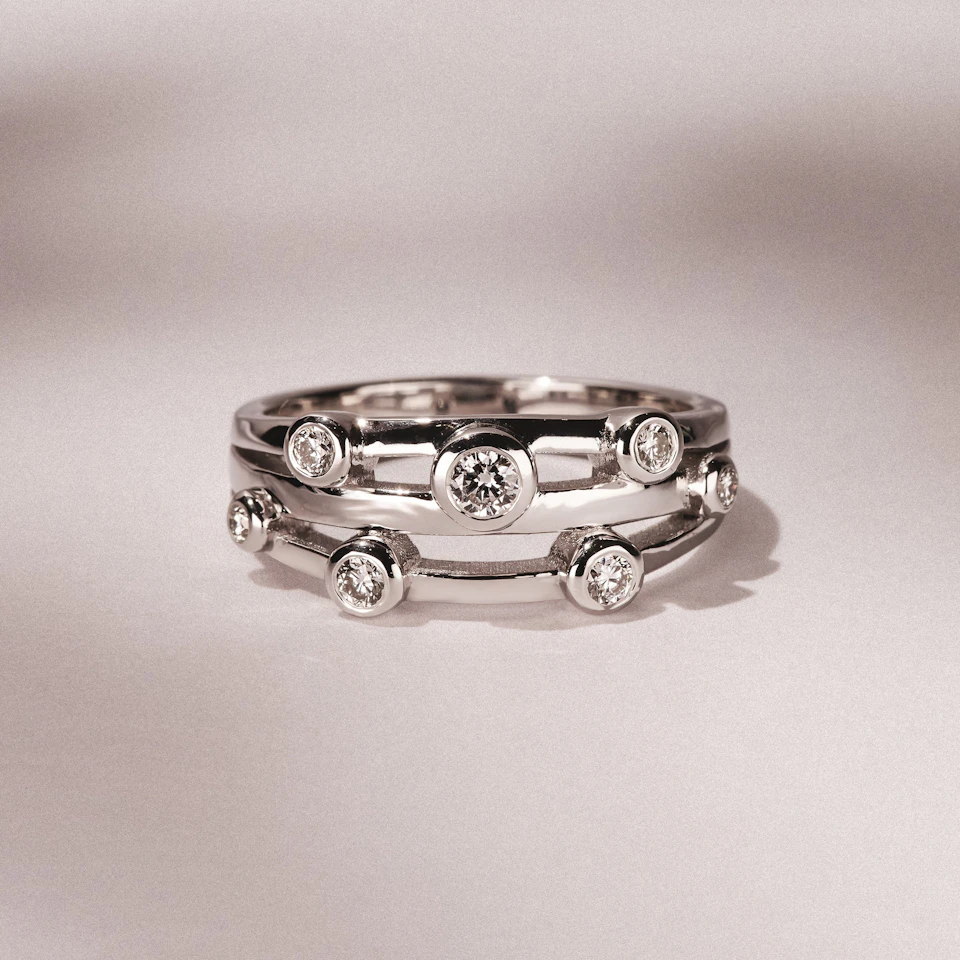 Lab Diamond Rain Drop Ring 0.25ct in 925 Silver
