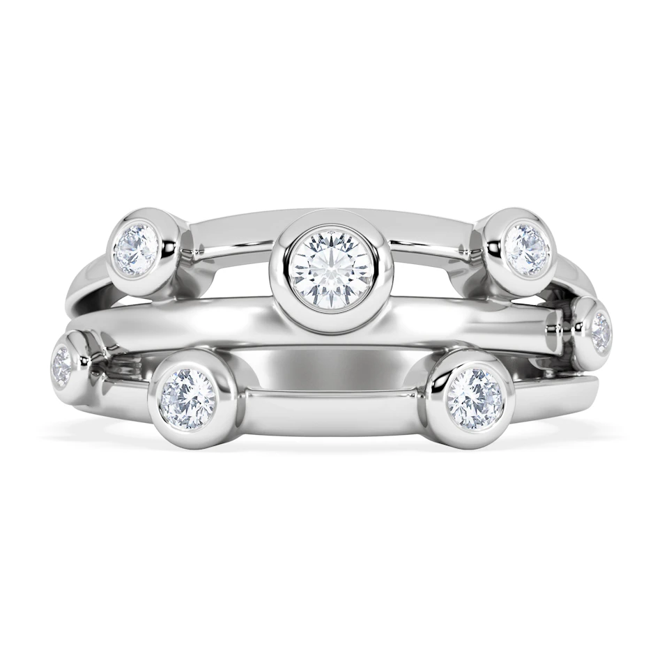 Lab Diamond Rain Drop Ring 0.25ct in 925 Silver