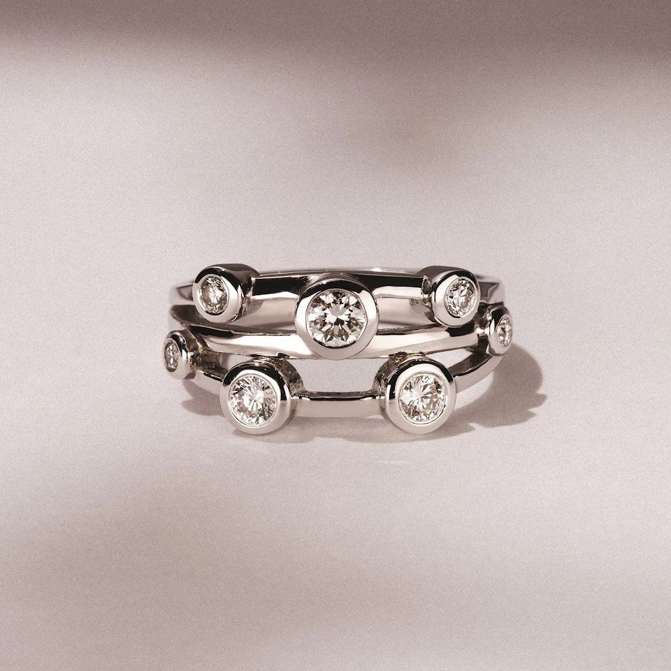 Lab Diamond Rain Drop Ring 0.50ct in 925 Silver