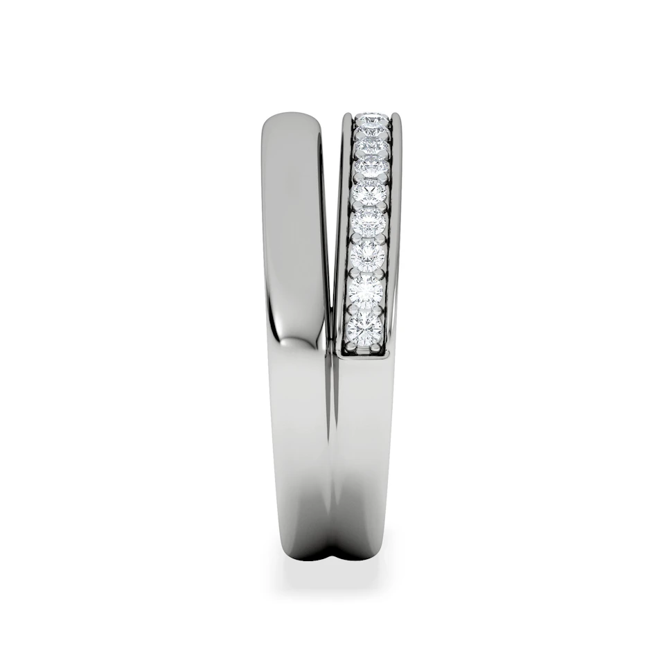 Duo Curve Stacking Lab Diamond Ring 0.26ct in 925 Silver