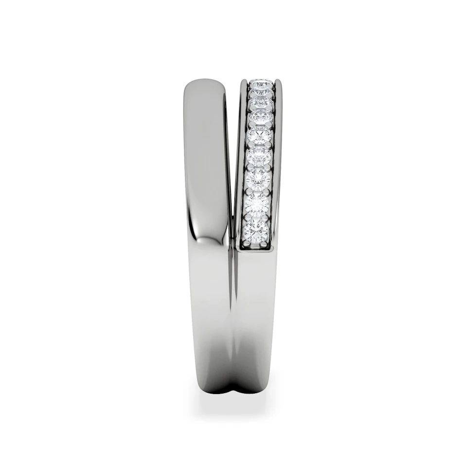Duo Curve Stacking Lab Diamond Ring 0.26ct in 9K White Gold