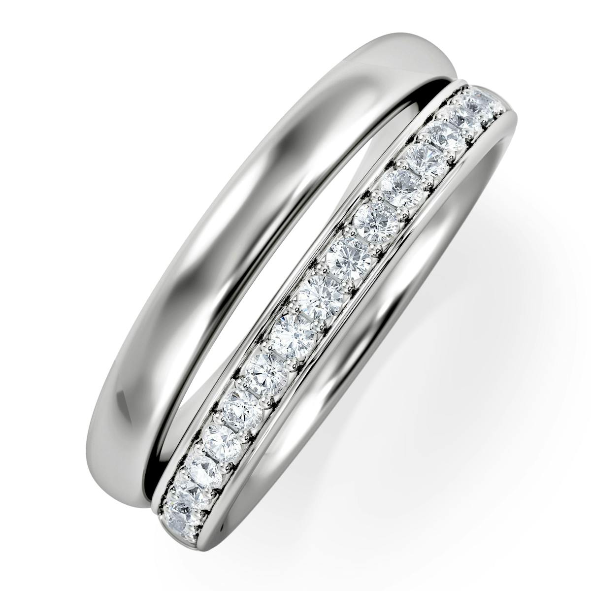Duo Curve Stacking Lab Diamond Ring 0.26ct in 925 Silver