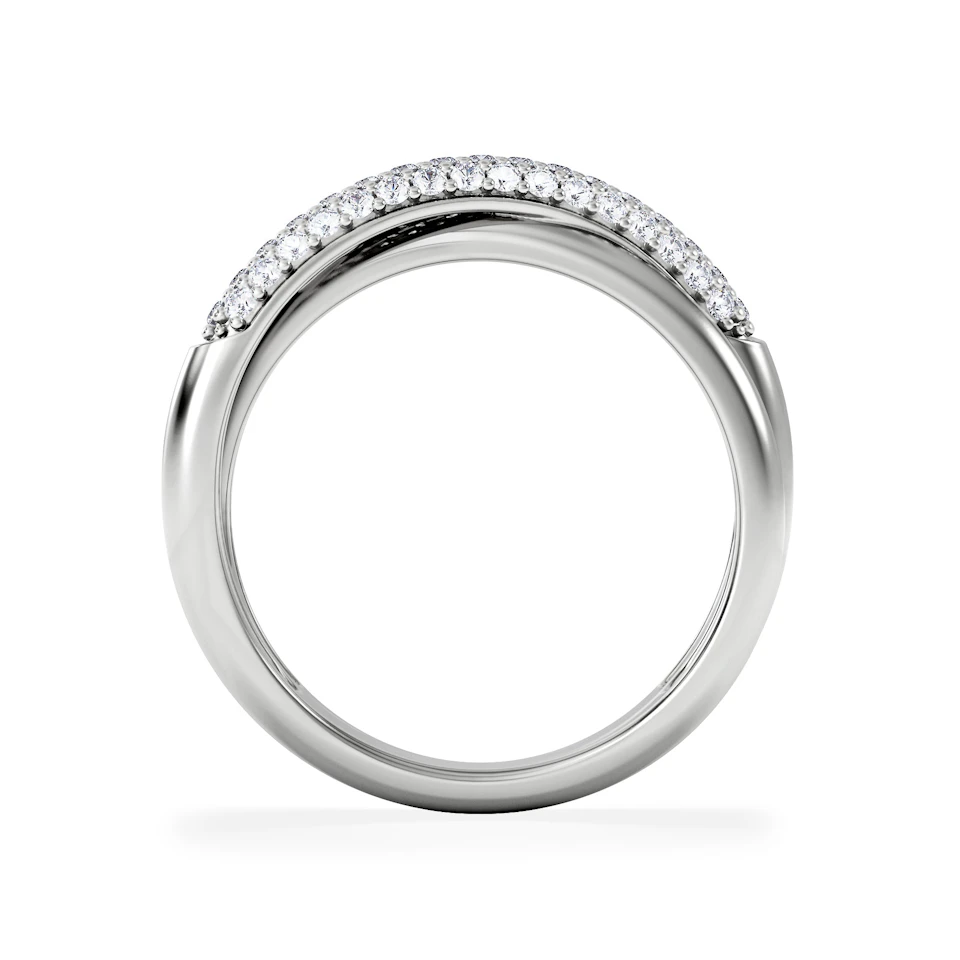 Crossover Set Lab Diamond Ring 0.35ct in 925 Silver