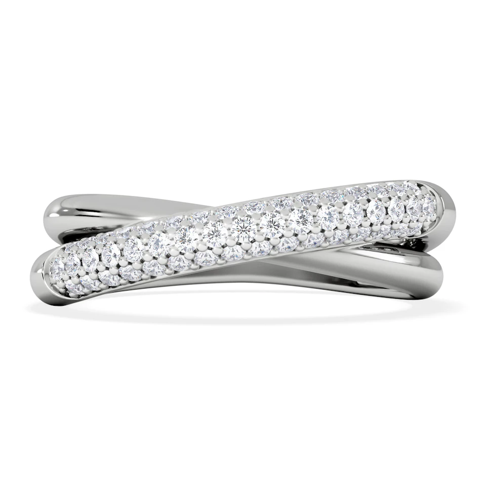 Crossover Set Lab Diamond Ring 0.35ct in 925 Silver